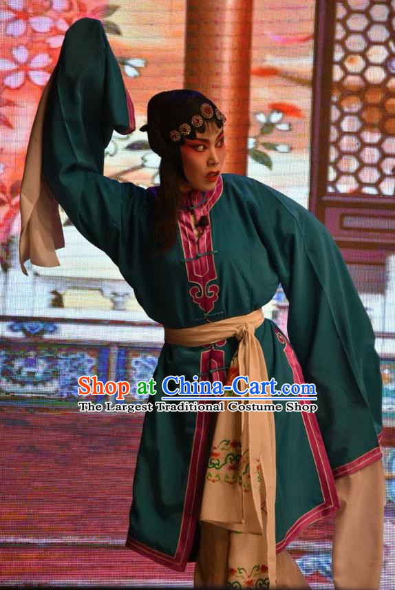 Chinese Jin Opera Diva Garment Costumes and Headdress Huang Bi Gong Traditional Shanxi Opera Young Female Apparels Rani Dress