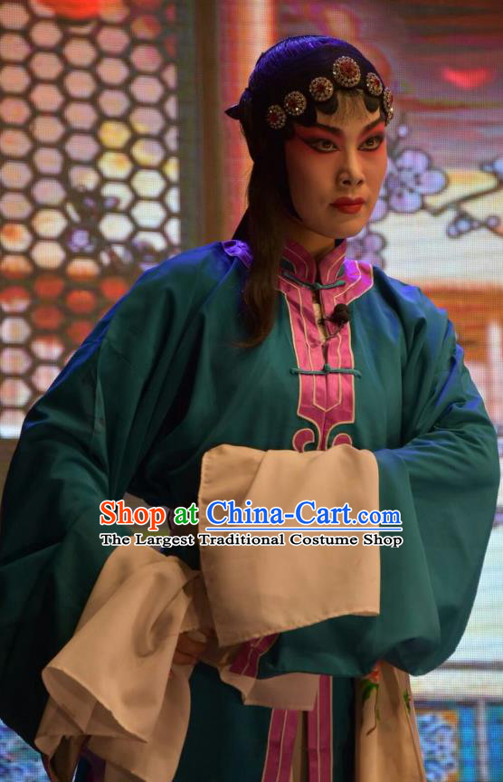 Chinese Jin Opera Diva Garment Costumes and Headdress Huang Bi Gong Traditional Shanxi Opera Young Female Apparels Rani Dress