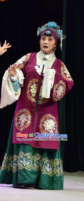 Chinese Jin Opera Rich Dame Garment Costumes and Headdress Xi Rong Gui Traditional Shanxi Opera Elderly Female Apparels Pantaloon Dress