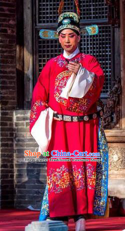 Xi Rong Gui Chinese Shanxi Opera Xiaosheng Apparels Costumes and Headpieces Traditional Jin Opera Niche Garment Number One Scholar Zhao Tingyu Clothing
