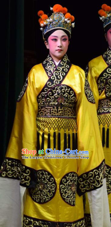 Big Feet Empress Chinese Shanxi Opera Palace Servant Apparels Costumes and Headpieces Traditional Jin Opera Eunuch Garment Clothing
