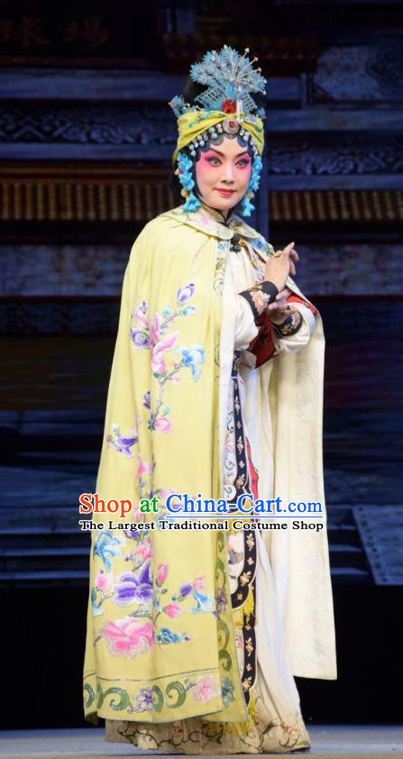 Chinese Jin Opera Diva Ma Xiuying Garment Costumes and Headdress Big Feet Empress Traditional Shanxi Opera Hua Tan Apparels Queen Dress