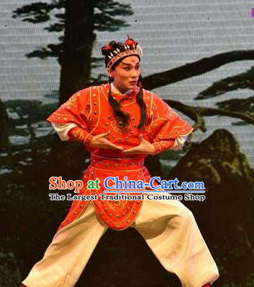 The Lotus Lantern Chinese Shanxi Opera Wusheng Apparels Costumes and Headpieces Traditional Jin Opera Young Male Garment Takefu Liu Chenxiang Clothing