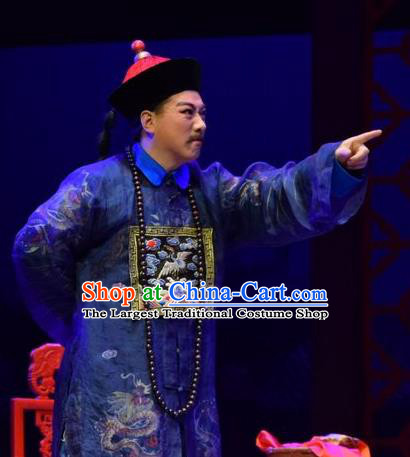 The Legend of Jin E Chinese Shanxi Opera Magistrate Cao Jintang Apparels Costumes and Headpieces Traditional Jin Opera Garment Qing Dynasty Official Clothing