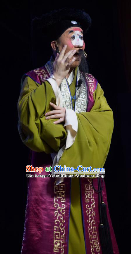 Legend of Leper Chinese Shanxi Opera Chou Role Apparels Costumes and Headpieces Traditional Jin Opera Clown Garment Landlord Clothing