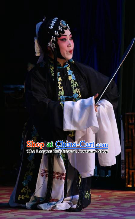 Chinese Jin Opera Diva Qin Xianglian Garment Costumes and Headdress Ming Gong Duan Traditional Shanxi Opera Young Female Apparels Tsing Yi Dress