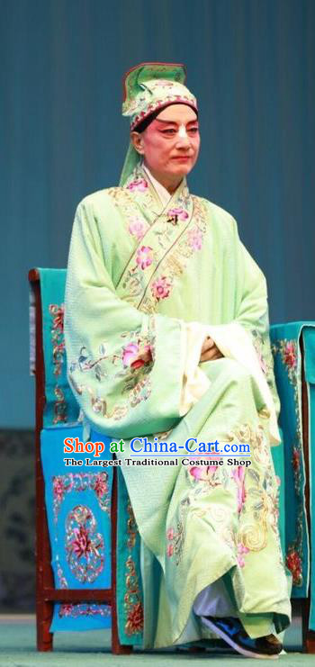 Story About A Wall Chinese Lu Opera Young Male Apparels Costumes and Headpieces Traditional Shandong Opera Clown Garment Scholar Zhang Erguai Clothing
