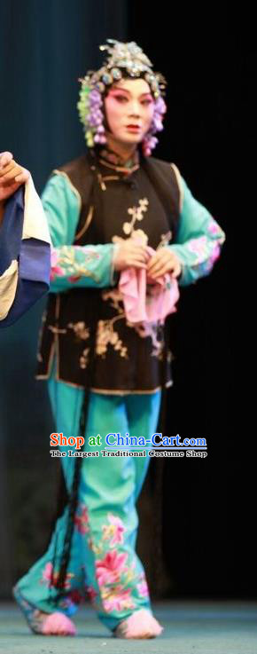 Chinese Shandong Opera Sister In Law Garment Costumes and Headdress Story About A Wall Traditional Lu Opera Actress Apparels Young Female Dress