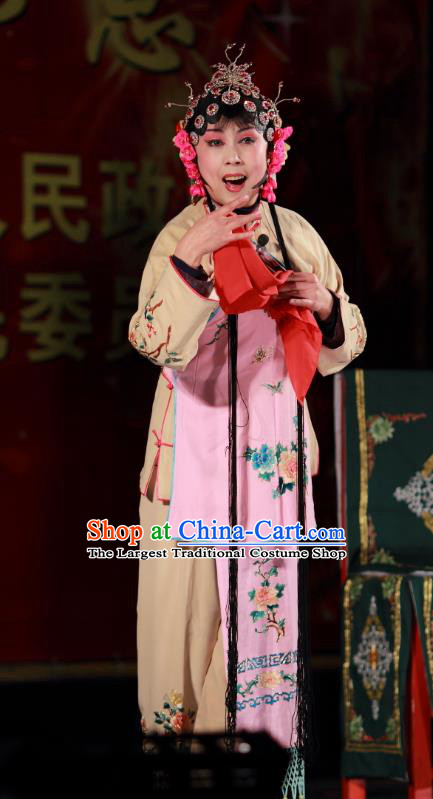 Chinese Shandong Opera Young Beauty Garment Costumes and Headdress Zi Mei Yi Jia Traditional Lu Opera Actress Apparels Diva Zhang Sumei Dress