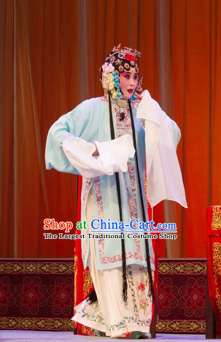 Chinese Shandong Opera Hua Tan Zhang Suhua Garment Costumes and Headdress Zi Mei Yi Jia Traditional Lu Opera Actress Apparels Young Beauty Dress