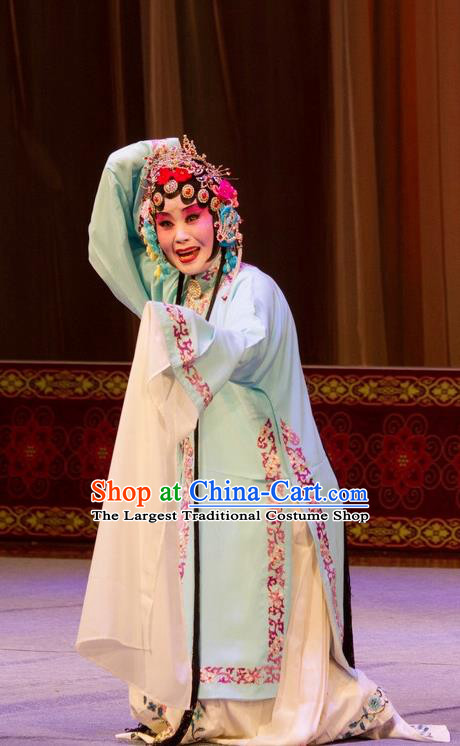 Chinese Shandong Opera Hua Tan Zhang Suhua Garment Costumes and Headdress Zi Mei Yi Jia Traditional Lu Opera Actress Apparels Young Beauty Dress