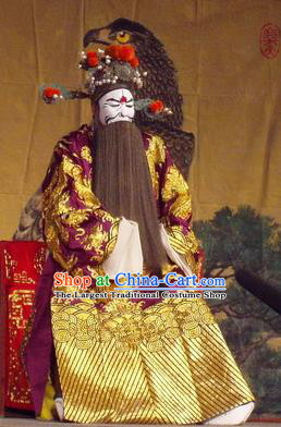 The Romance of Hairpin Chinese Qu Opera Jing Role Apparels Costumes and Headpieces Traditional Henan Opera Elderly Male Garment Prime Minister Wan Si Clothing