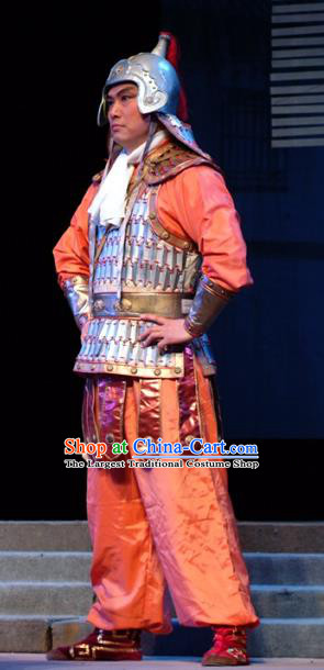 Hua Long Dian Jing Chinese Lu Opera Soldier Apparels Costumes and Headpieces Traditional Shandong Opera Wusheng Garment Warrior Clothing
