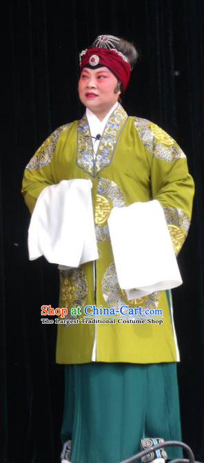 Chinese Henan Opera Rich Dame Garment Costumes and Headdress Feng Xue Pei Traditional Qu Opera Elderly Female Apparels Pantaloon Dress