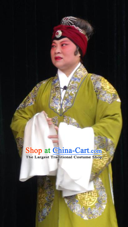 Chinese Henan Opera Rich Dame Garment Costumes and Headdress Feng Xue Pei Traditional Qu Opera Elderly Female Apparels Pantaloon Dress
