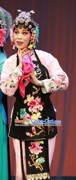 Chinese Shandong Opera Young Female Garment Costumes and Headdress Zi Mei Yi Jia Traditional Lu Opera Diva Apparels Actress Zhang Suhua Pink Dress