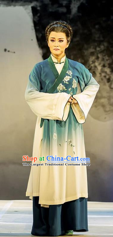 Chinese Henan Opera Poor Woman Garment Costumes and Headdress Huang Ye Hong Lou Traditional Qu Opera Distress Female Apparels Dress