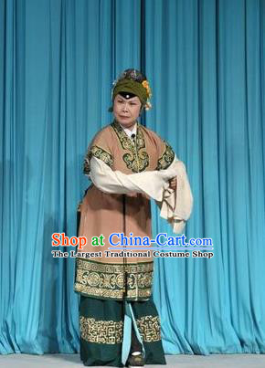 Chinese Shandong Opera Laodan Garment Costumes and Headdress Forced Marriage Traditional Lu Opera Elderly Female Apparels Dame Lan Dress