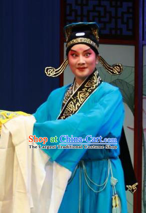 Forced Marriage Chinese Lu Opera Scholar Apparels Costumes and Headpieces Traditional Shandong Opera Xiaosheng Garment Niche Lan Zhongyu Clothing