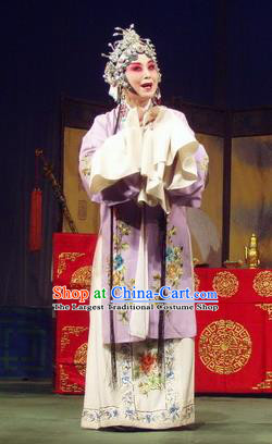 Chinese Henan Opera Mistress Zhang Garment Costumes and Headdress Jiu Ling Jiu Zhu Traditional Qu Opera Actress Apparels Young Female Dress