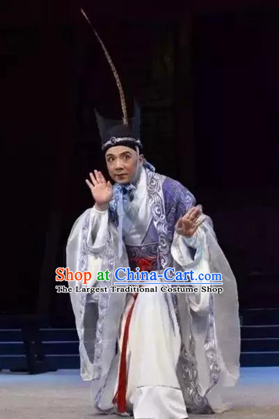 You Meng Yi Guan Chinese Hubei Hanchu Opera Young Male Apparels Costumes and Headpieces Traditional Han Opera Artist Garment Actor Clothing