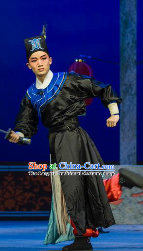 Xian Jie Bian Chinese Hubei Hanchu Opera Swordsman Apparels Costumes and Headpieces Traditional Han Opera Martial Male Garment Wusheng Clothing