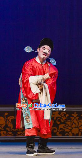 Xian Jie Bian Chinese Hubei Hanchu Opera Magistrate Luan Apparels Costumes and Headpieces Traditional Han Opera Chou Role Garment Official Clothing