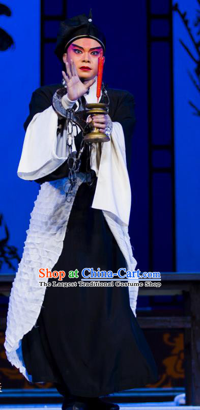 Wu Song Da Dian Chinese Hubei Hanchu Opera Wusheng Apparels Costumes and Headpieces Traditional Han Opera Swordsman Garment Martial Male Wu Song Clothing