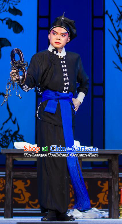 Wu Song Da Dian Chinese Hubei Hanchu Opera Wusheng Apparels Costumes and Headpieces Traditional Han Opera Swordsman Garment Martial Male Wu Song Clothing