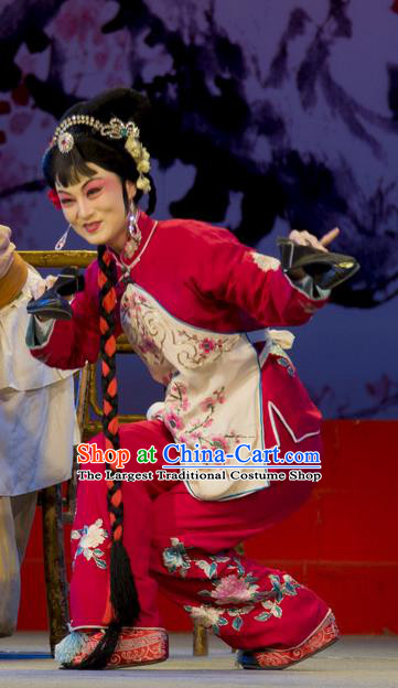 Chinese Han Opera Young Woman Garment Shi Qi Costumes and Headdress Traditional Hubei Hanchu Opera Diva Yu Lan Apparels Actress Dress