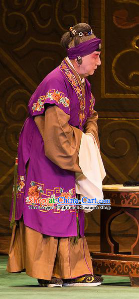 Chinese Han Opera Elderly Female Servant Garment Yu Zhou Feng Costumes and Headdress Traditional Hubei Hanchu Opera Dame Apparels Pantaloon Dress
