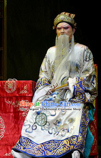 Baili Xi Ren Qi Chinese Hubei Hanchu Opera Laosheng Apparels Costumes and Headpieces Traditional Han Opera Elderly Male Garment Official Clothing