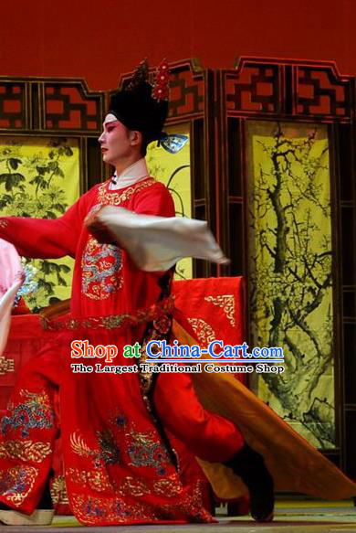 Chun Niang Qu Chinese Hubei Hanchu Opera Xiaosheng Apparels Costumes and Headpieces Traditional Han Opera Young Male Garment Number One Scholar Xue Yi Clothing