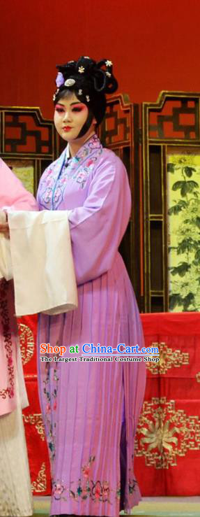 Chinese Han Opera Young Lady Garment Chun Niang Qu Costumes and Headdress Traditional Hubei Hanchu Opera Actress Apparels Xiaodan Li Cuihua Dress