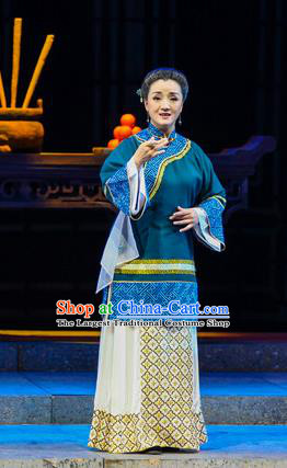 Chinese Han Opera Young Female Garment Shi Niang Costumes and Headdress Traditional Hubei Hanchu Opera Woman Apparels Actress Dress