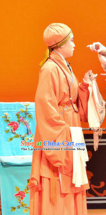 Chinese Han Opera Elderly Woman Garment Bi Zhi Fu Ke Costumes and Headdress Traditional Hubei Hanchu Opera Apparels Taoist Nun Fa Cheng Dress