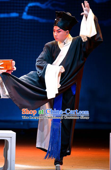 Jin Lian Chinese Hubei Hanchu Opera Niche Ximen Qing Apparels Costumes and Headpieces Traditional Han Opera Scholar Garment Xiaosheng Clothing