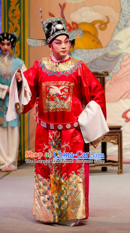 The Princess in Distress Chinese Guangdong Opera Xiaosheng Apparels Costumes and Headpieces Traditional Cantonese Opera Young Male Garment Prince Clothing
