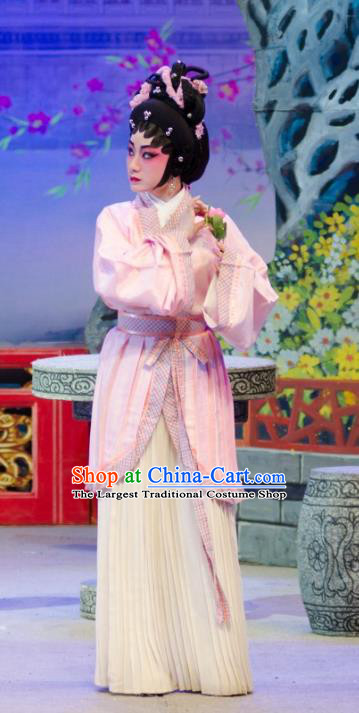 Chinese Cantonese Opera Village Girl Garment The Princess in Distress Costumes and Headdress Traditional Guangdong Opera Xiaodan Apparels Young Lady Ni Xiutian Dress