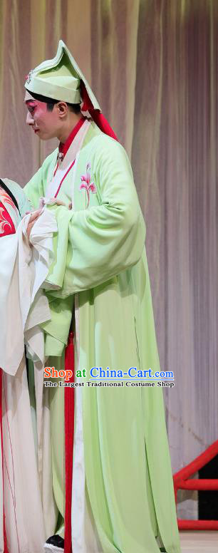 The Fairy Tale of White Snake Chinese Guangdong Opera Scholar Xu Xian Apparels Costumes and Headpieces Traditional Cantonese Opera Xiaosheng Garment Clothing