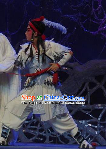 The Fairy Tale of White Snake Chinese Guangdong Opera God Apparels Costumes and Headpieces Traditional Cantonese Opera Martial Male Garment Wusheng Clothing