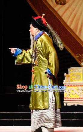 Prince Rui and Concubine Zhuang Snake Chinese Guangdong Opera Elderly Male Apparels Costumes and Headpieces Traditional Cantonese Opera Garment Qing Dynasty Official Clothing