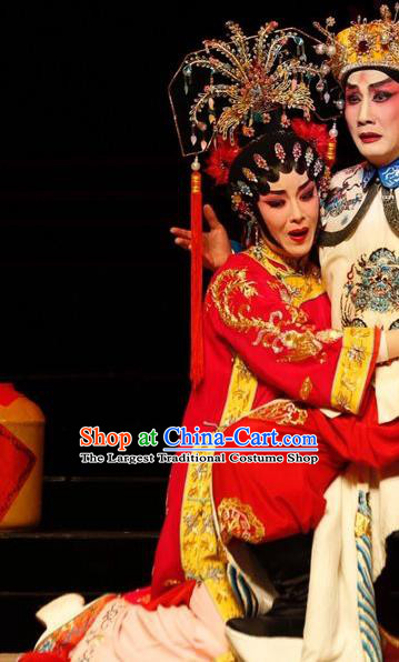 Chinese Cantonese Opera Qing Dynasty Imperial Consort Garment Prince Rui and Concubine Zhuang Costumes and Headdress Traditional Guangdong Opera Hua Tan Apparels Dress
