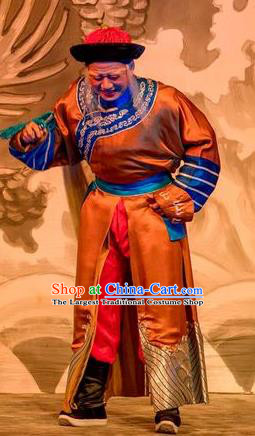 Prince Rui and Concubine Zhuang Chinese Guangdong Opera Old Man Apparels Costumes and Headpieces Traditional Cantonese Opera Garment Qing Dynasty Elderly Eunuch Clothing