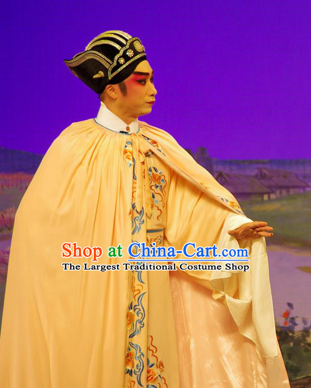 Chinese Guangdong Opera Childe Apparels Costumes and Headpieces Traditional Cantonese Opera Young Male Garment Xiaosheng Fan Li Clothing