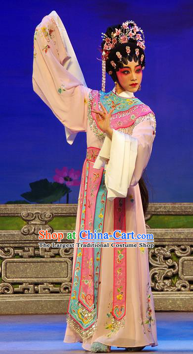 Chinese Cantonese Opera Imperial Consort Zheng Dan Garment Costumes and Headdress Traditional Guangdong Opera Young Beauty Apparels Hua Tan Dress