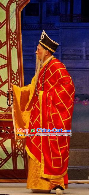 Qian Tang Su Xiaoxiao Chinese Guangdong Opera Monk Apparels Cassock Costumes and Headpieces Traditional Cantonese Opera Abbot Garment Clothing