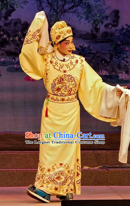 Qian Tang Su Xiaoxiao Chinese Guangdong Opera Scholar Ruan Yu Apparels Costumes and Headpieces Traditional Cantonese Opera Xiaosheng Garment Childe Clothing