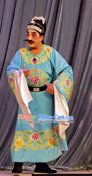 Qian Tang Su Xiaoxiao Chinese Guangdong Opera Clown Apparels Costumes and Headpieces Traditional Cantonese Opera Official Garment Xie Hongyuan Clothing