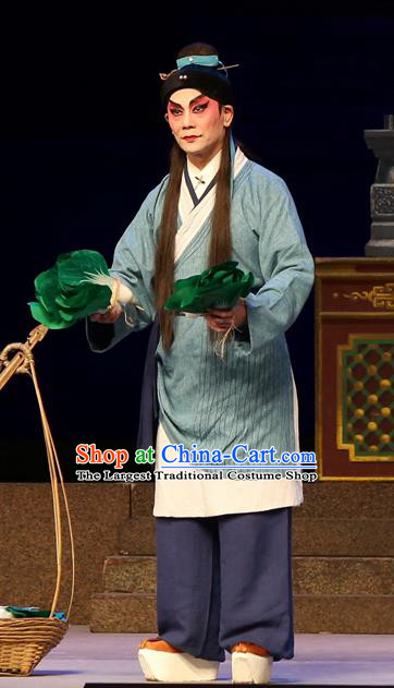 Legend of Lun Wenxu Chinese Guangdong Opera Xiaosheng Apparels Costumes and Headpieces Traditional Cantonese Opera Young Male Garment Poor Scholar Clothing